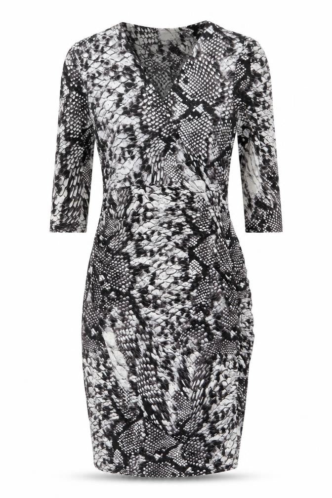 Stella Morgan Womens Black Snake Print Bodycon Dress M