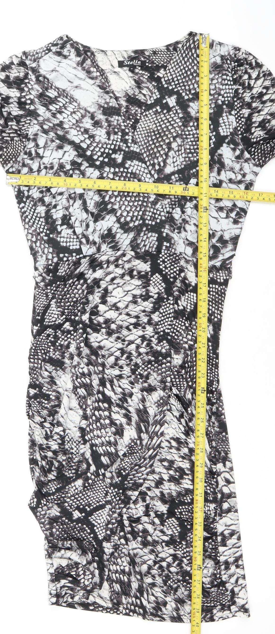 Stella Morgan Womens Black Snake Print Bodycon Dress M