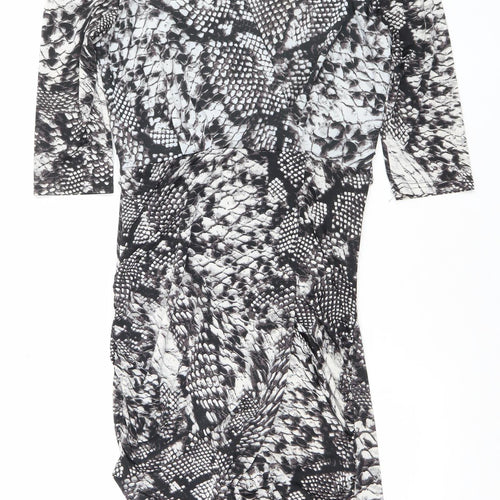 Stella Morgan Womens Black Snake Print Bodycon Dress M
