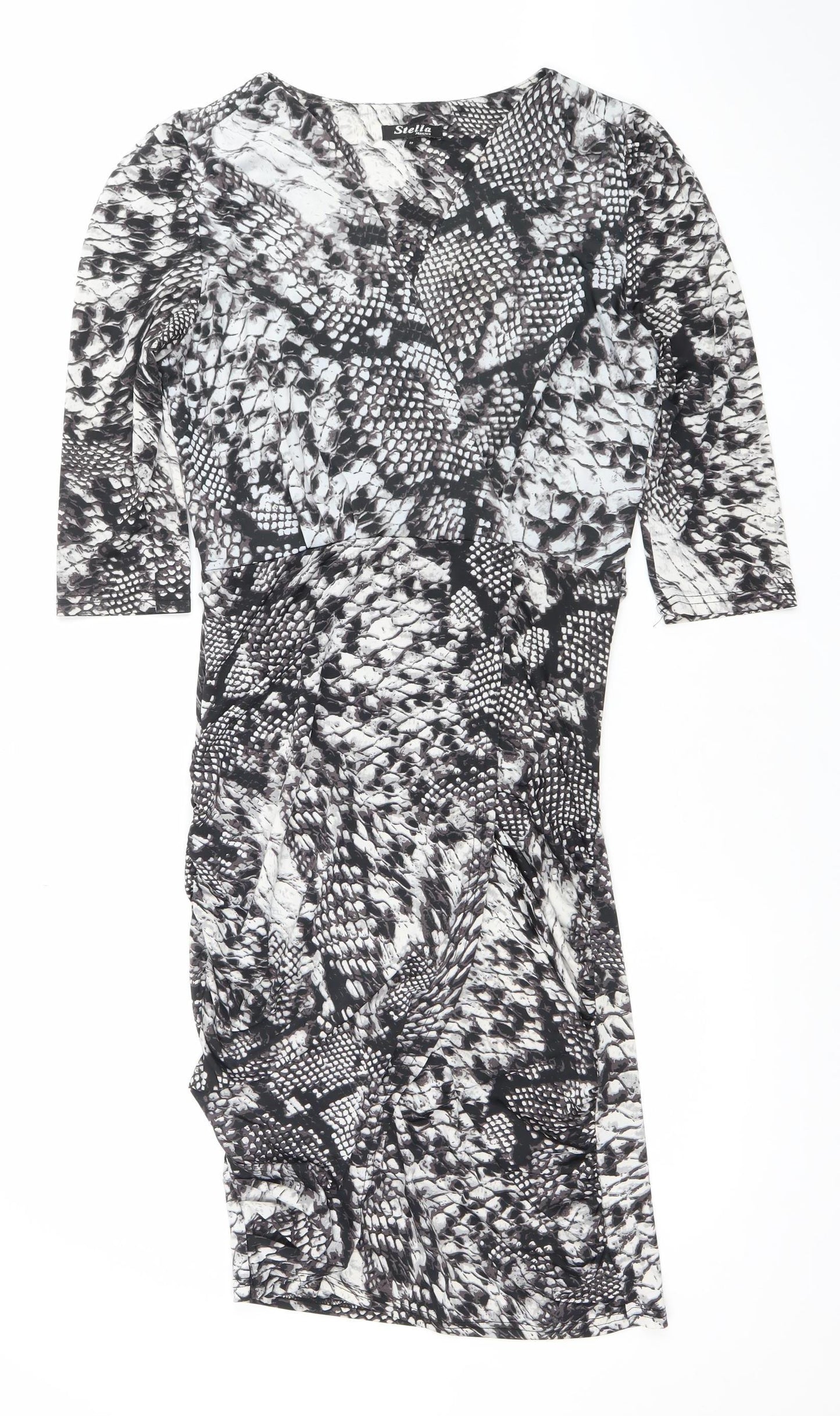 Stella Morgan Womens Black Snake Print Bodycon Dress M