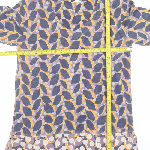 White Stuff Womens Multicoloured Cotton 3/4 Sleeve Tunic Blouse Size 10