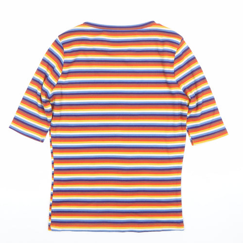 New Look Women’s Multicoloured Striped Crew Neck T-Shirt Size 14