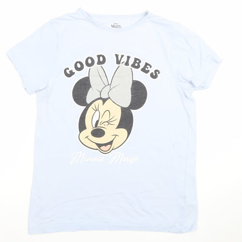 Disney Minnie Mouse Blue Teens Crew Neck T-Shirt 11-12Y