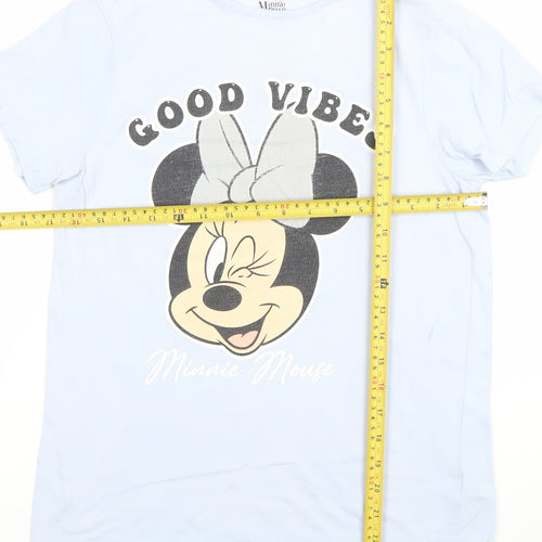 Disney Minnie Mouse Blue Teens Crew Neck T-Shirt 11-12Y