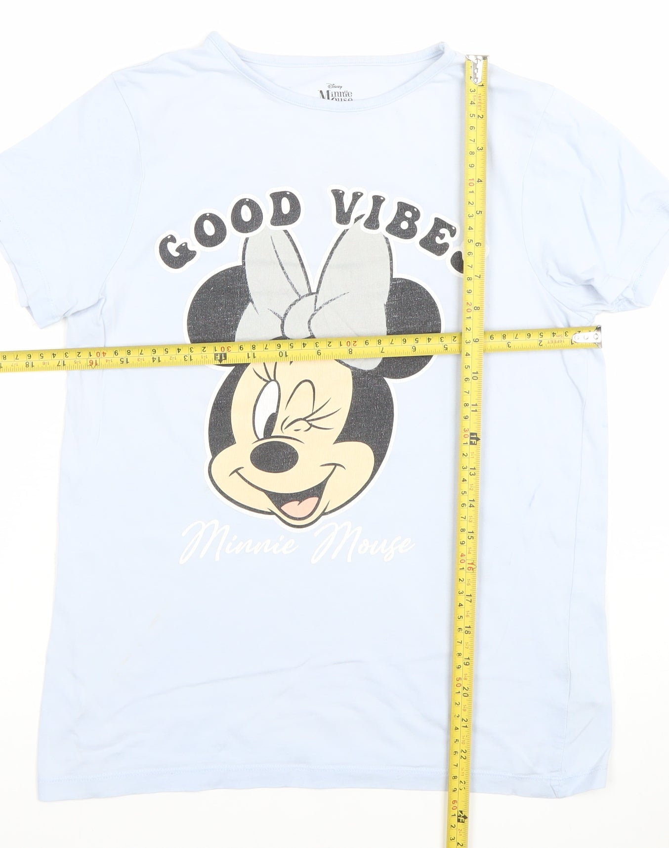 Disney Minnie Mouse Blue Teens Crew Neck T-Shirt 11-12Y