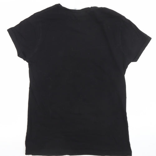 RuPaul Women's Black Pop Art Graphic Short Sleeve Cotton T-Shirt 2XS