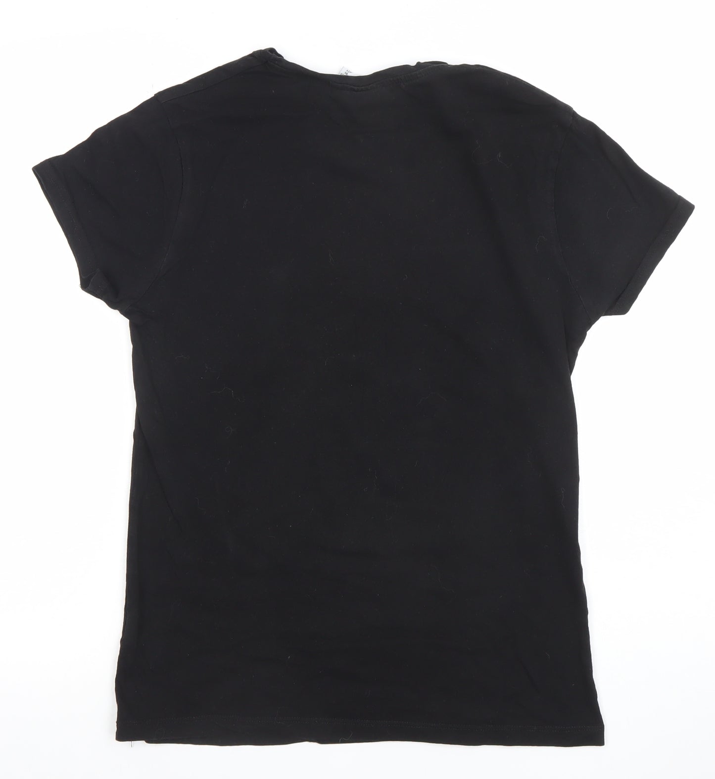 RuPaul Women's Black Pop Art Graphic Short Sleeve Cotton T-Shirt 2XS