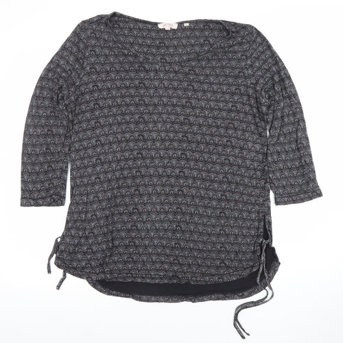 Fat Face Womens Grey Geometric 3/4 Sleeve Tunic Blouse UK 12
