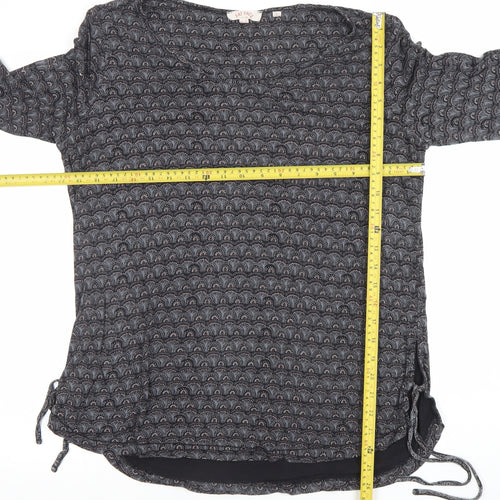 Fat Face Womens Grey Geometric 3/4 Sleeve Tunic Blouse UK 12