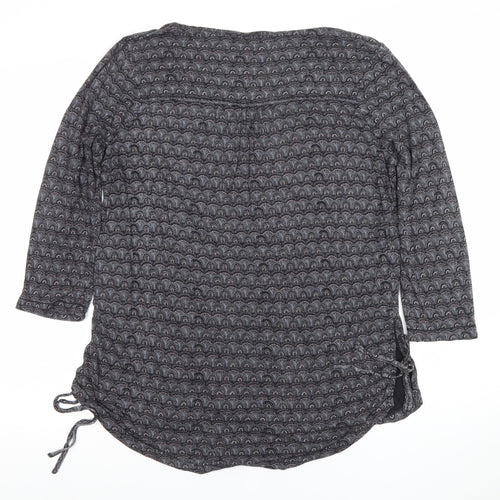 Fat Face Womens Grey Geometric 3/4 Sleeve Tunic Blouse UK 12