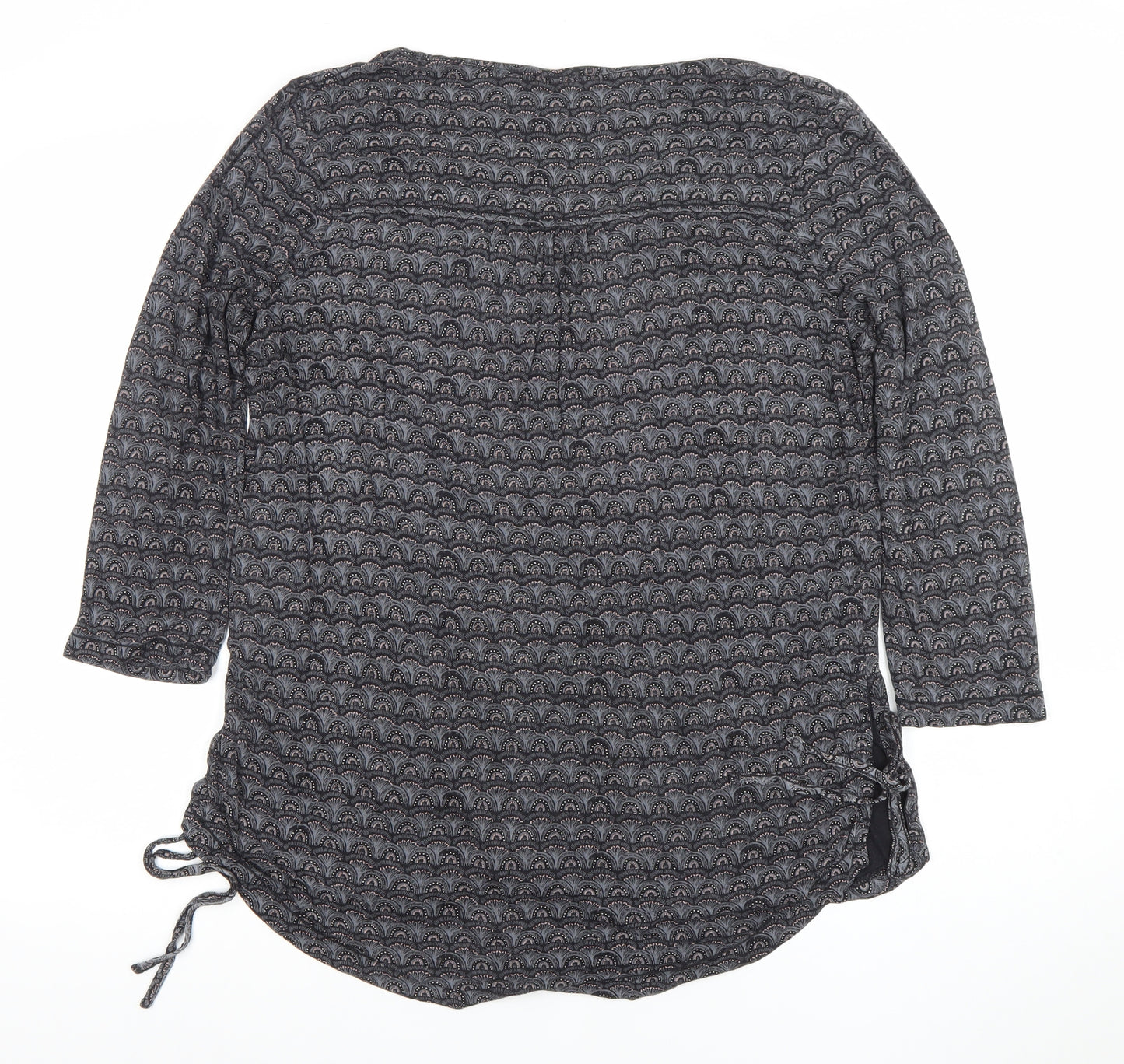 Fat Face Womens Grey Geometric 3/4 Sleeve Tunic Blouse UK 12