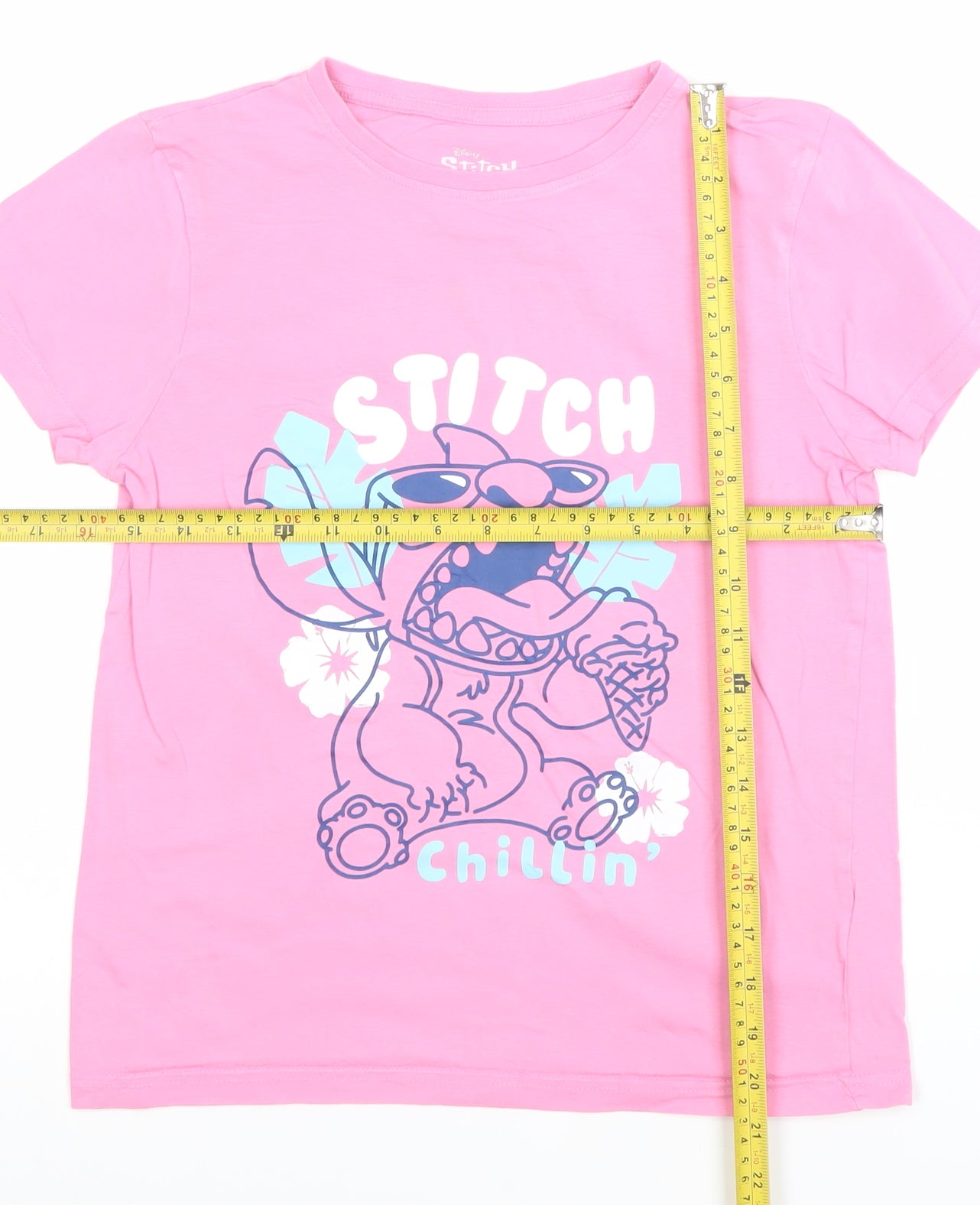 Disney at Primark Girls Pink Stitch Graphic T-Shirt 10-11 Years