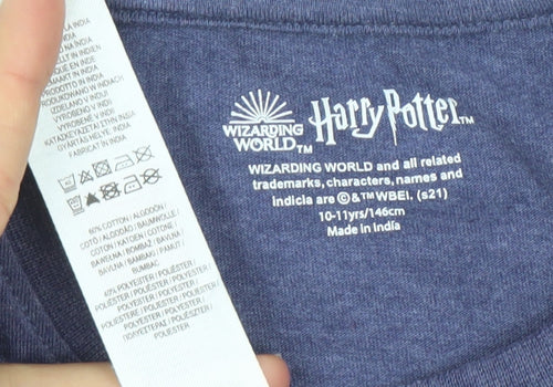 Harry Potter Girls Blue Gryffindor Graphic T-Shirt 10-11 Years