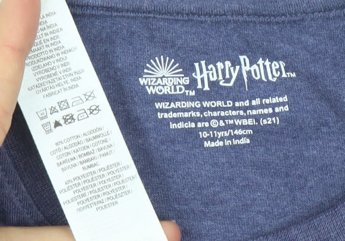 Harry Potter Girls Blue Gryffindor Graphic T-Shirt 10-11 Years