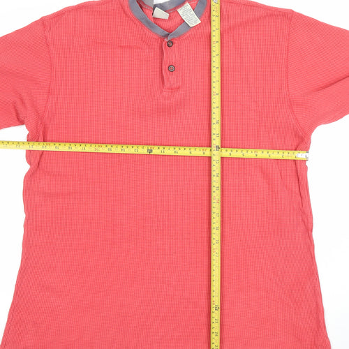 GAP Women Coral Henley Long Sleeve Cotton Sweatshirt L