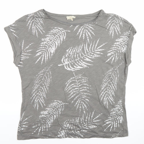 Phase Eight Womens Grey Sequin Leaf T-Shirt Size 14