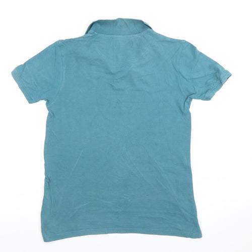 Lyle & Scott Boys Blue Cotton Polo Shirt 12-13 Years Short Sleeve Top