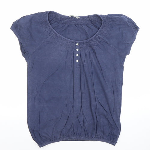 Marks and Spencer Women Blue Size 12 Short Sleeve Tunic Blouse
