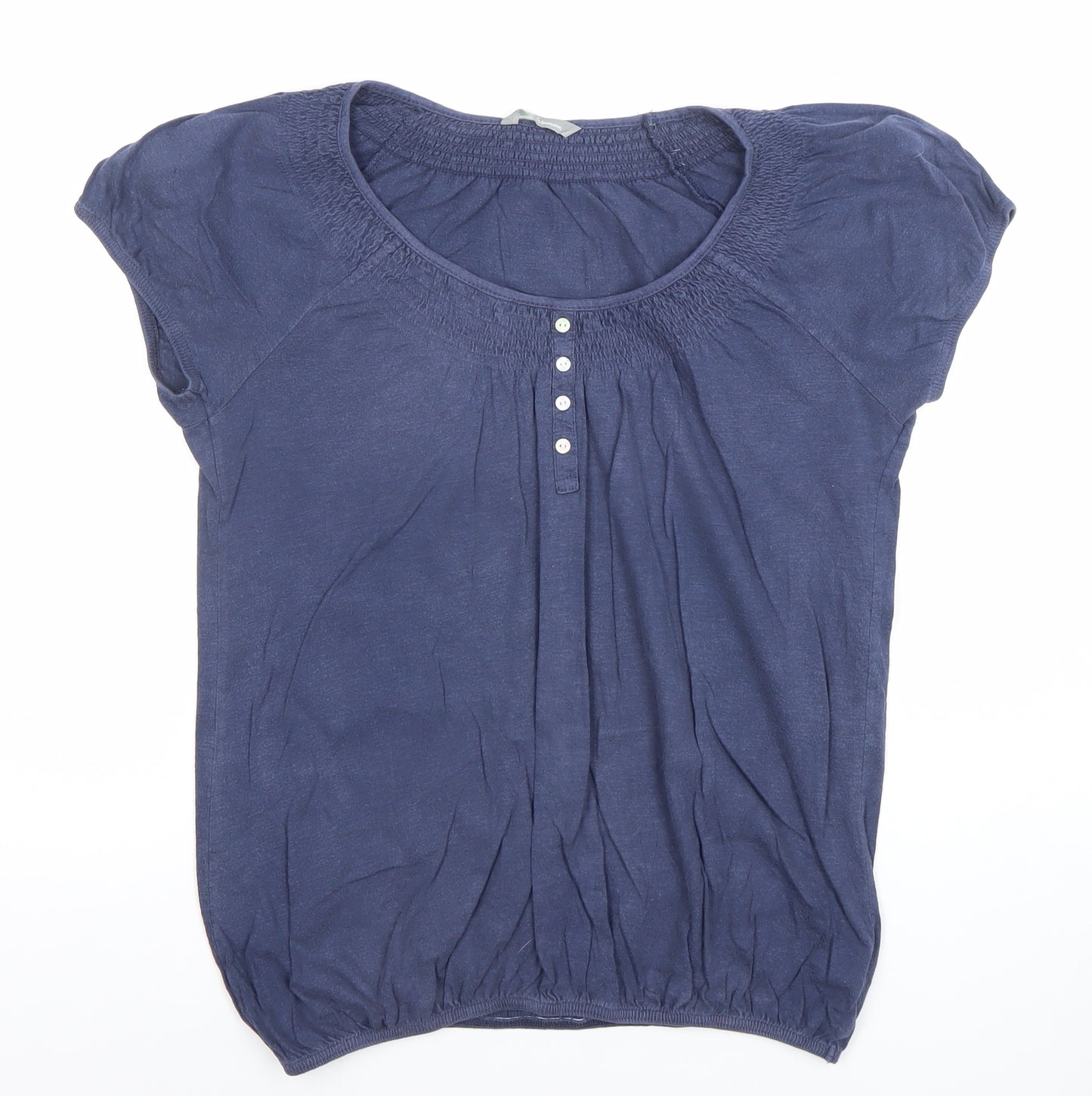 Marks and Spencer Women Blue Size 12 Short Sleeve Tunic Blouse