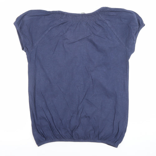 Marks and Spencer Women Blue Size 12 Short Sleeve Tunic Blouse