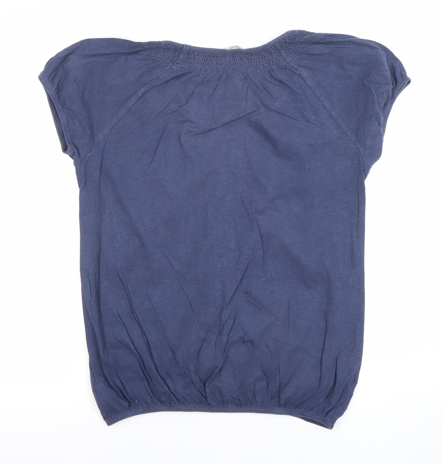 Marks and Spencer Women Blue Size 12 Short Sleeve Tunic Blouse
