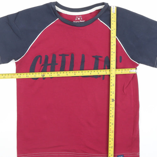 Harry Bear Boys Red Chillin' Graphic Short Sleeve T-Shirt 10-11 Years