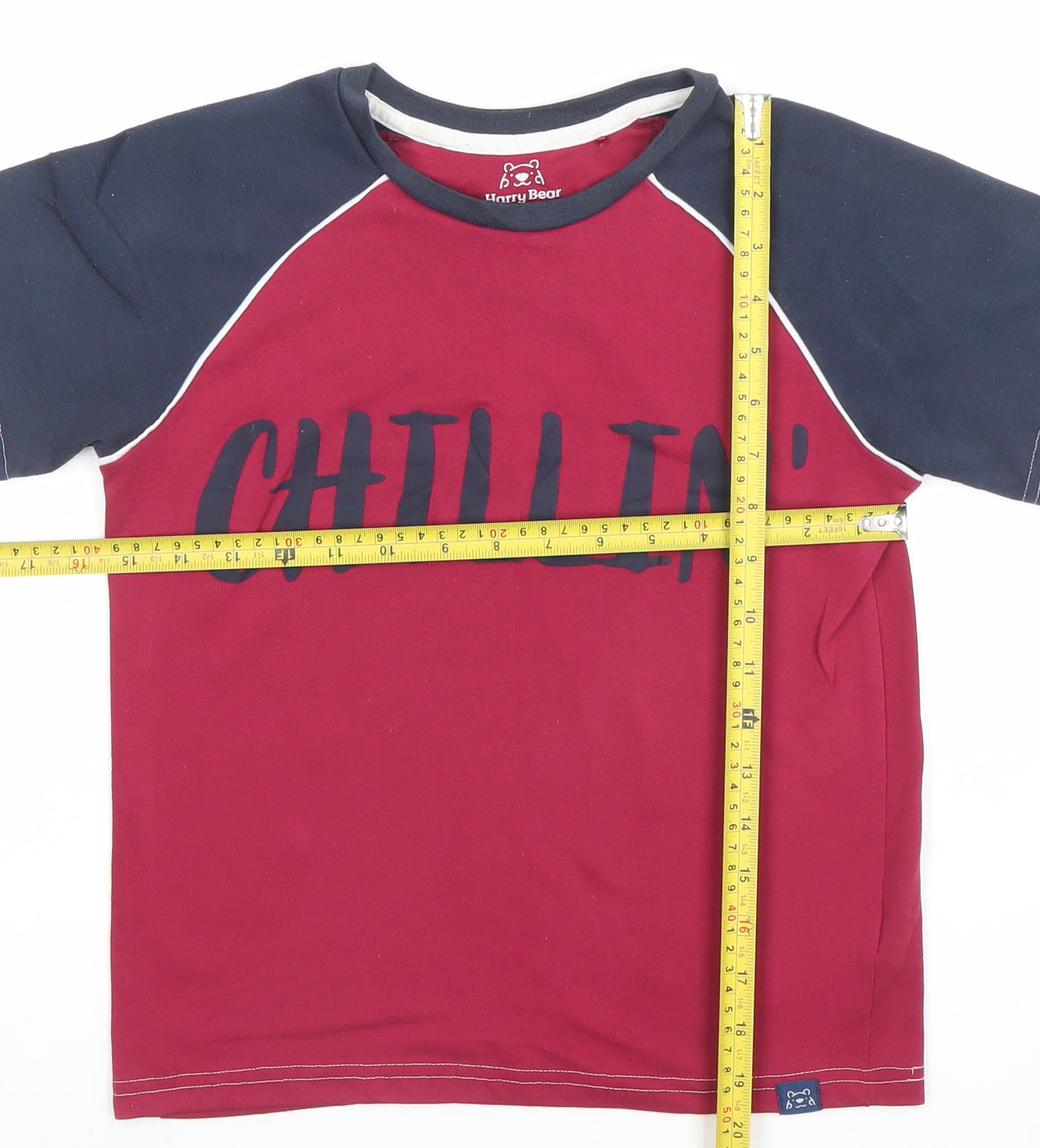 Harry Bear Boys Red Chillin' Graphic Short Sleeve T-Shirt 10-11 Years