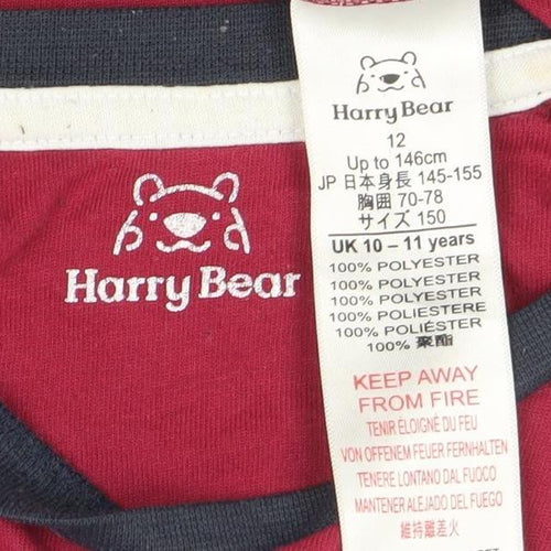 Harry Bear Boys Red Chillin' Graphic Short Sleeve T-Shirt 10-11 Years
