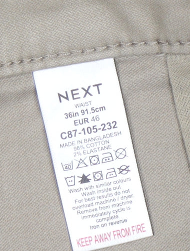 NEXT Men’s Beige Slim Fit Chino Shorts Size L 36in
