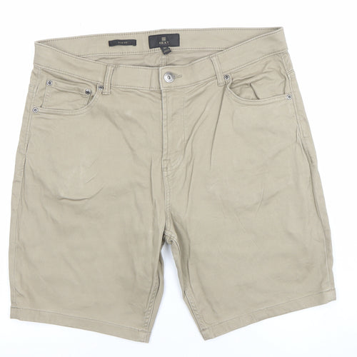 NEXT Men’s Beige Slim Fit Chino Shorts Size L 36in