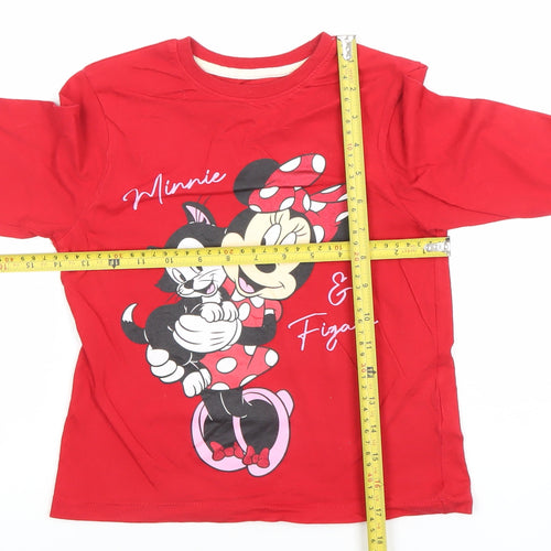 Disney Minnie Mouse Girls Red Long Sleeve Nightshirt 6-7 Years