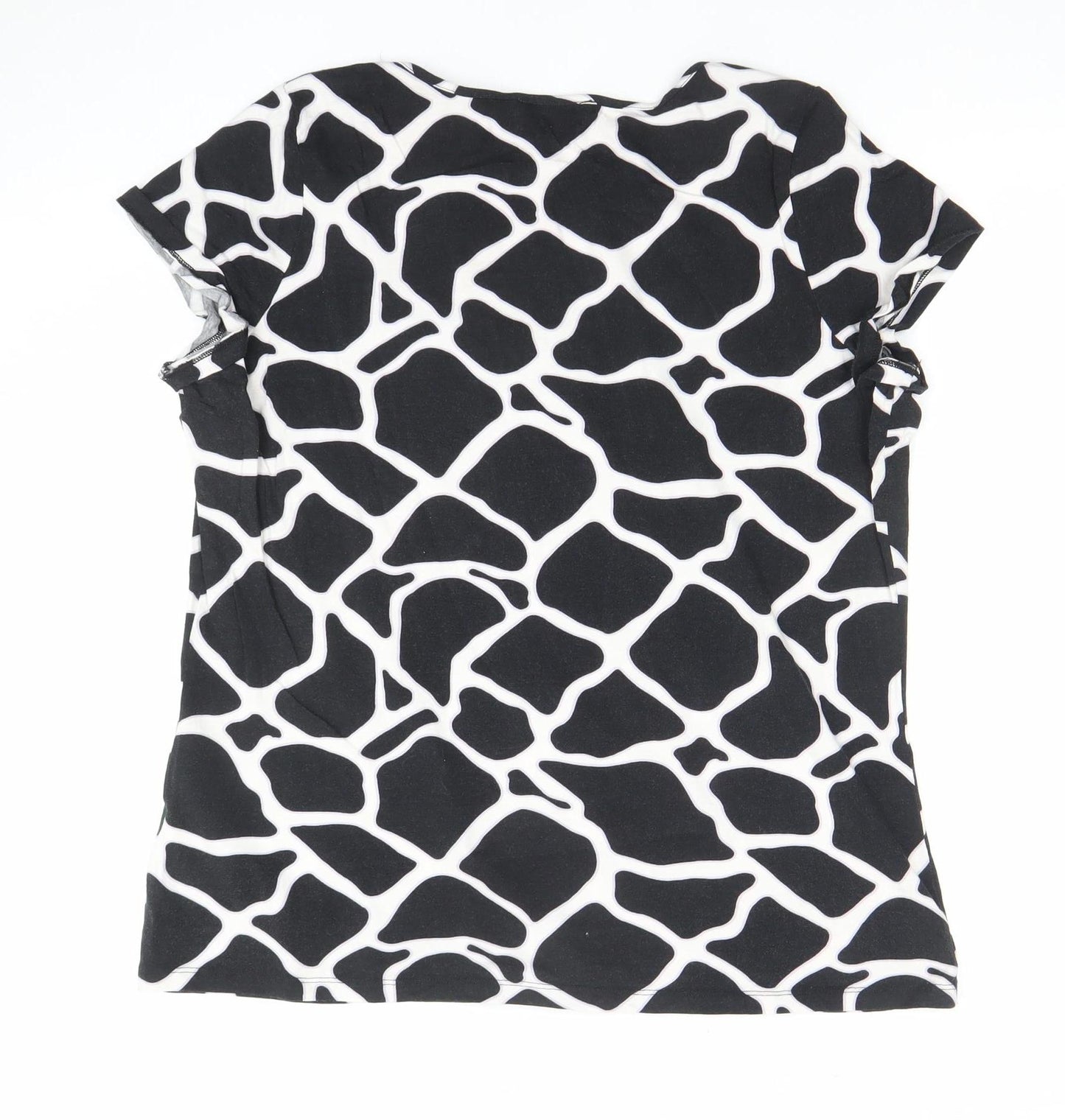Marks and Spencer Women's Black Animal Print Cotton T-Shirt UK 22
