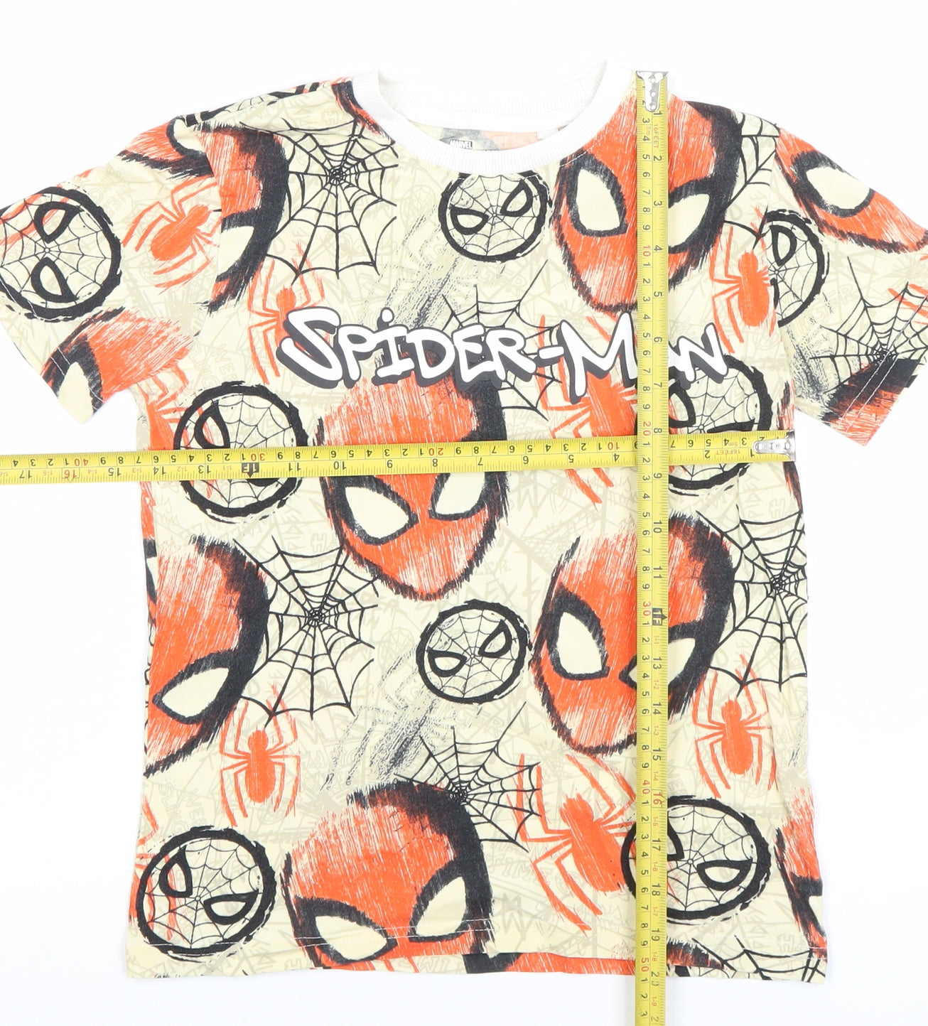 Next Boys Beige Spider-Man Short Sleeve Cotton T-Shirt 3 Years