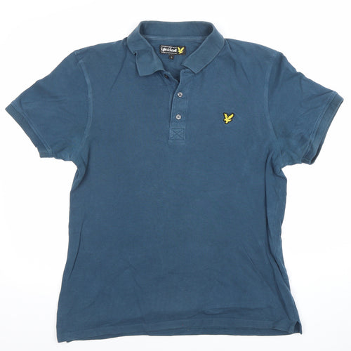 Lyle & Scott Men's Blue Cotton Polo Shirt Size L Classic Fit