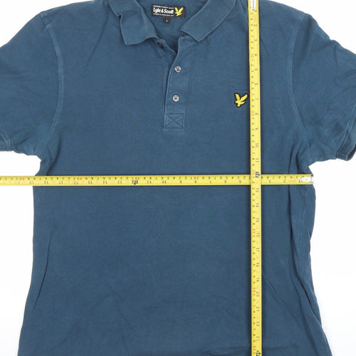 Lyle & Scott Men's Blue Cotton Polo Shirt Size L Classic Fit