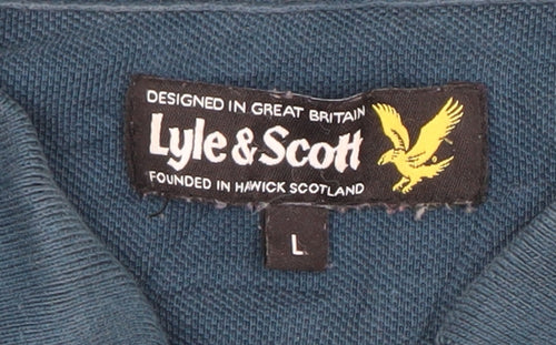 Lyle & Scott Men's Blue Cotton Polo Shirt Size L Classic Fit
