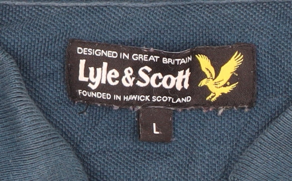 Lyle & Scott Men's Blue Cotton Polo Shirt Size L Classic Fit