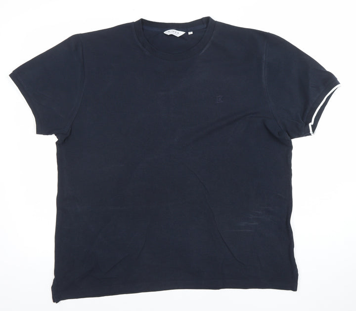 Nines Collection Men's Blue Cotton Crew Neck T-Shirt Size L