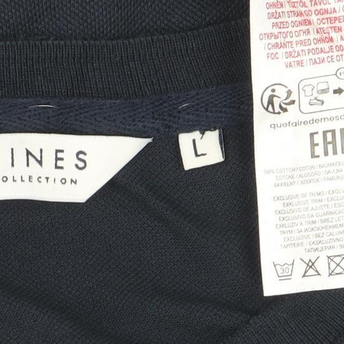 Nines Collection Men's Blue Cotton Crew Neck T-Shirt Size L