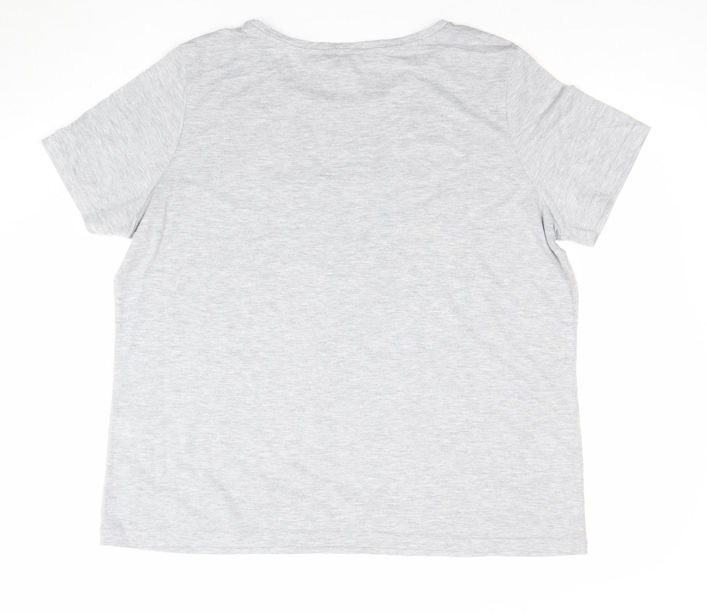 Dorothy Perkins Womens Grey Size 20 Cotton Blend Slogan T-Shirt
