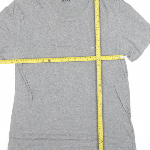 Hugo Boss Men's Grey Cotton Crew Neck Short Sleeve T-Shirt Size M