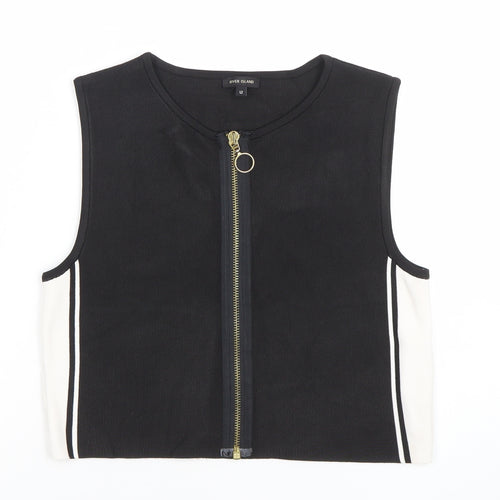 River Island Women's Black Cropped Zip Tank Top Size 12