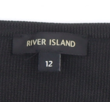 River Island Women's Black Cropped Zip Tank Top Size 12