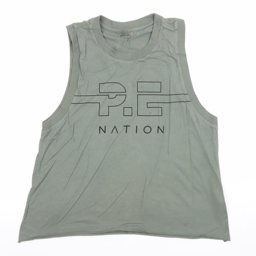 P.E Nation Women's Green Cotton Sleeveless Tank Top Size M