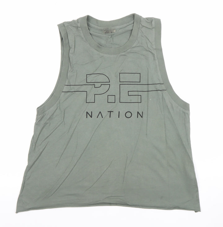 P.E Nation Women's Green Cotton Sleeveless Tank Top Size M