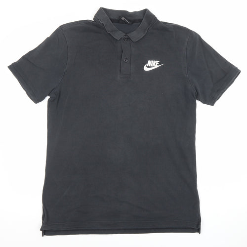 Nike Men’s Black Cotton Polo Shirt M Regular Fit Sports Casual