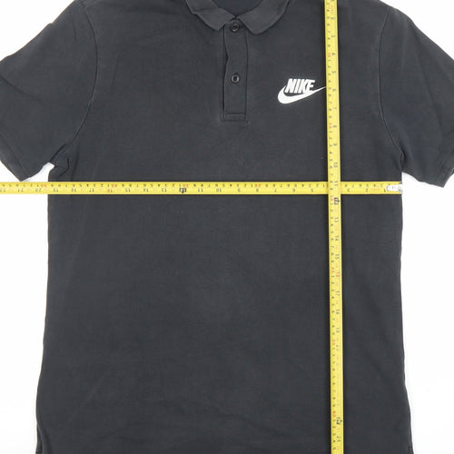 Nike Men’s Black Cotton Polo Shirt M Regular Fit Sports Casual