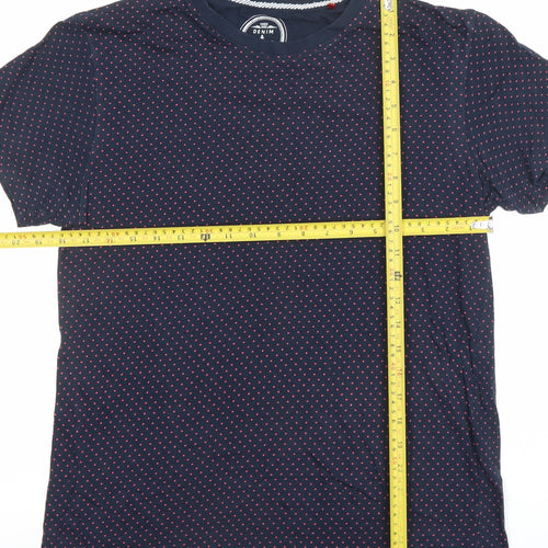 Denim & Flower Blue Polka Dot Cotton T-Shirt Unisex S