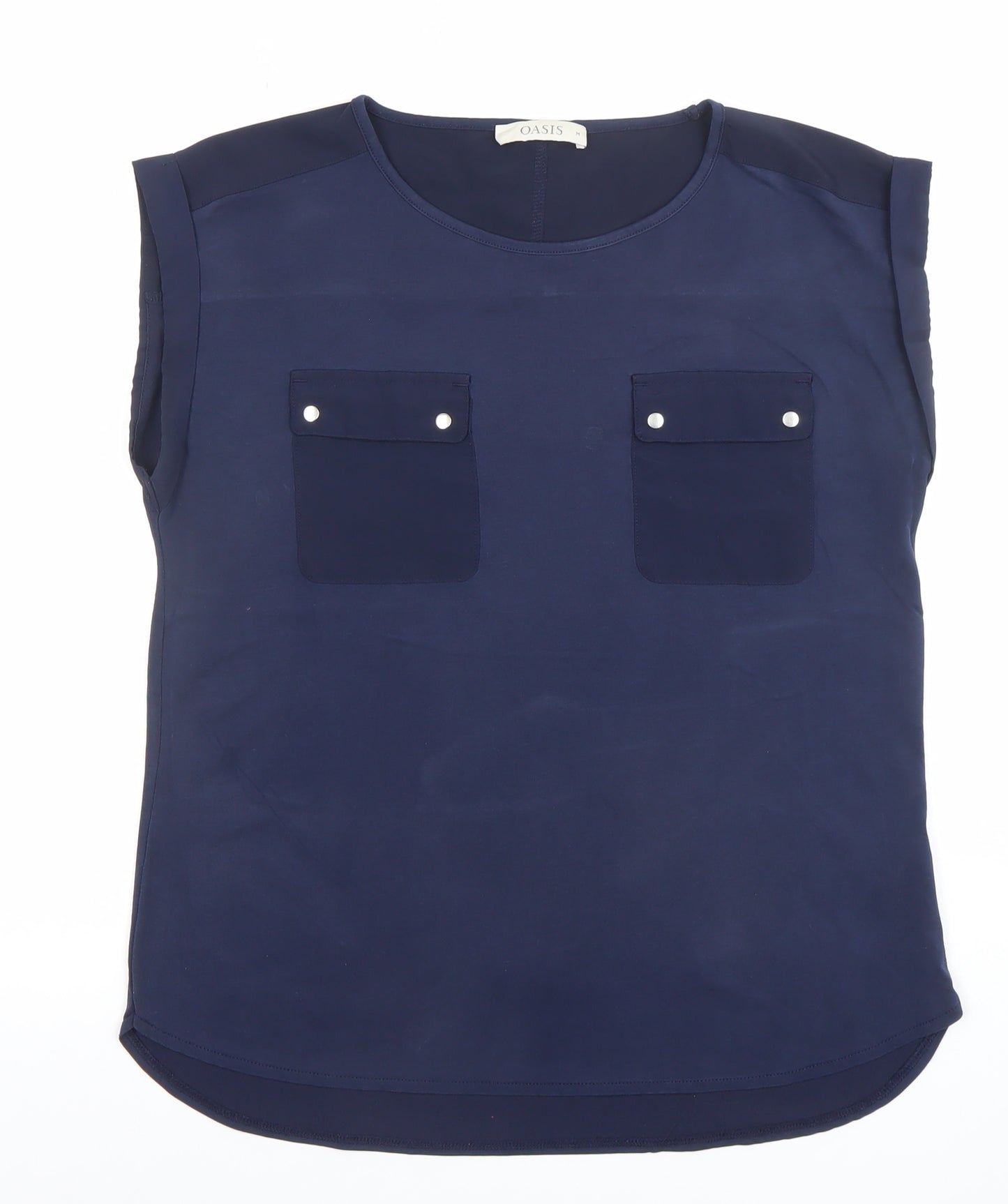 Oasis Women's Blue Sleeveless Chiffon Blouse Size M