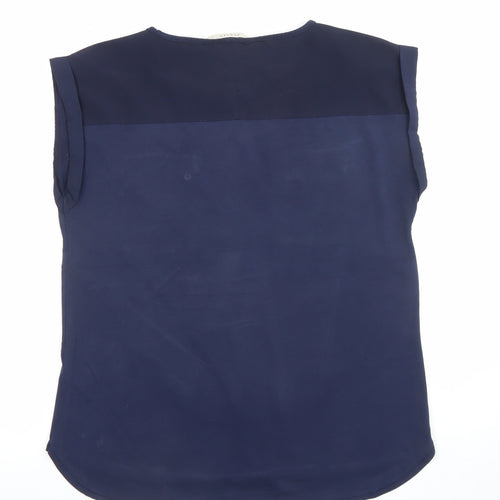 Oasis Women's Blue Sleeveless Chiffon Blouse Size M